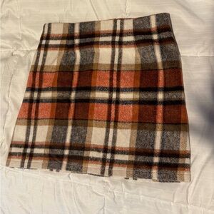 Pink Lily Brown and Orange A-Line Mini Skirt Casual